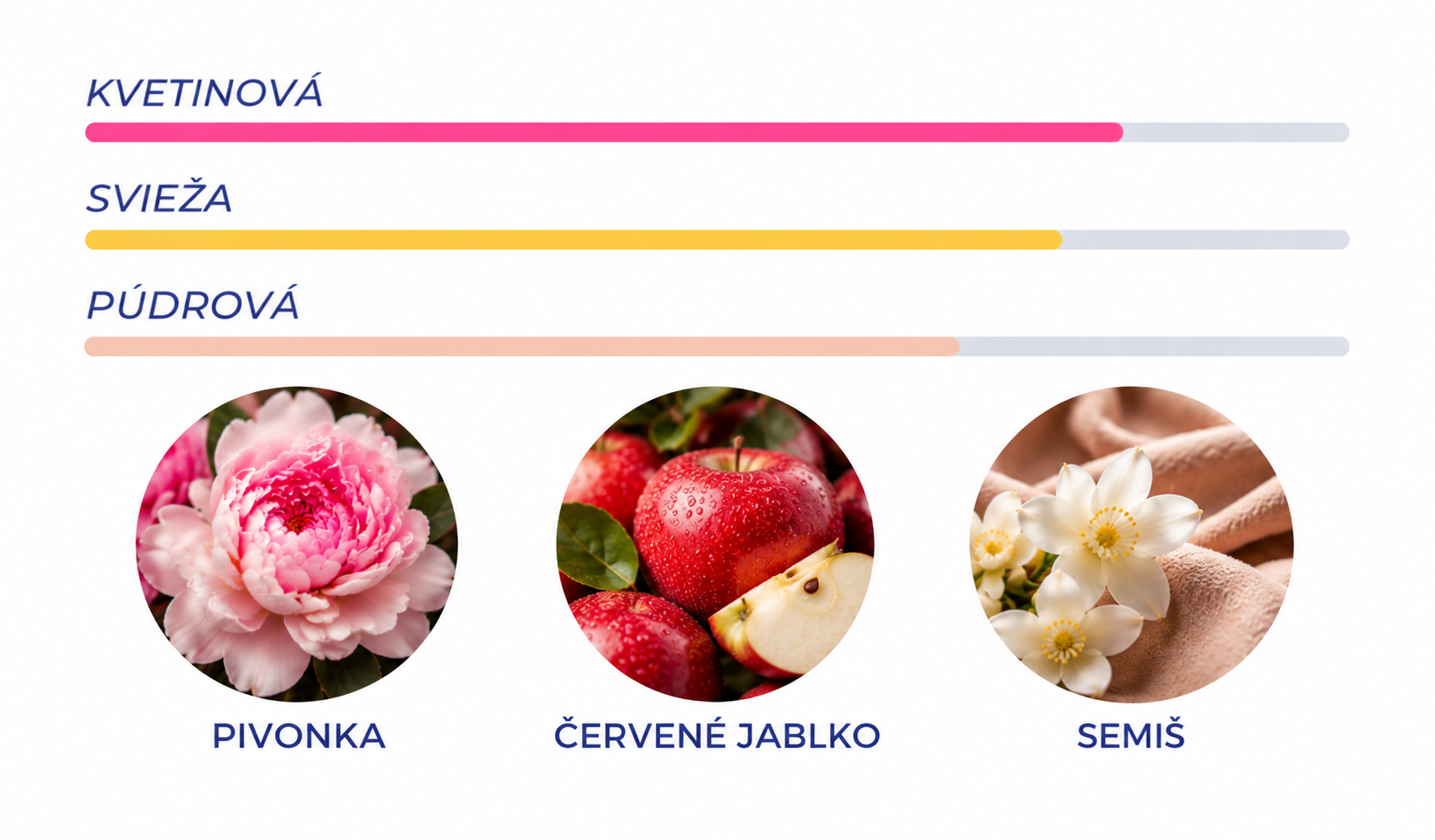 Infografika vôní_ kvetinová, svieža, púdrová